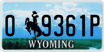 WY license plate 09361P