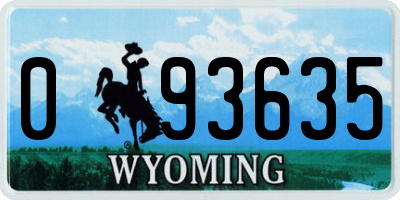 WY license plate 093635