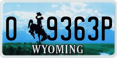 WY license plate 09363P