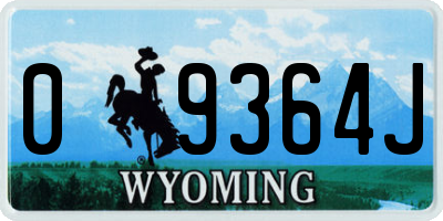 WY license plate 09364J
