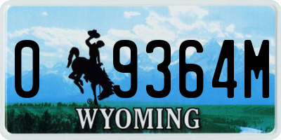 WY license plate 09364M