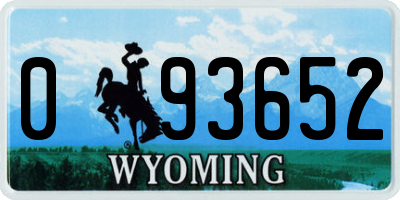 WY license plate 093652