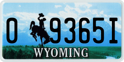 WY license plate 09365I