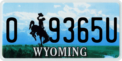 WY license plate 09365U