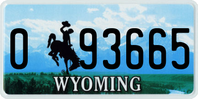 WY license plate 093665
