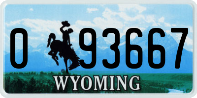 WY license plate 093667