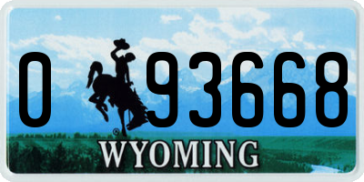 WY license plate 093668