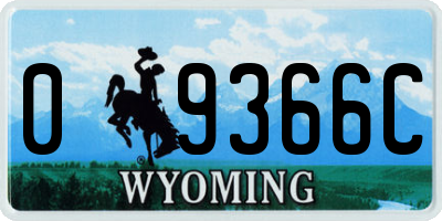 WY license plate 09366C