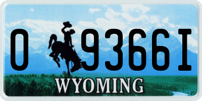 WY license plate 09366I