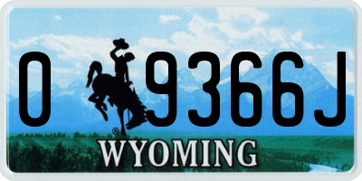 WY license plate 09366J