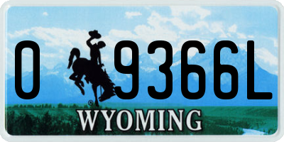 WY license plate 09366L