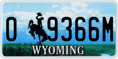 WY license plate 09366M