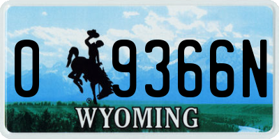 WY license plate 09366N