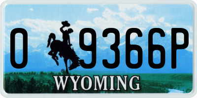 WY license plate 09366P