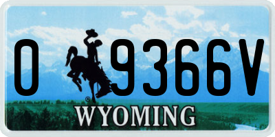 WY license plate 09366V
