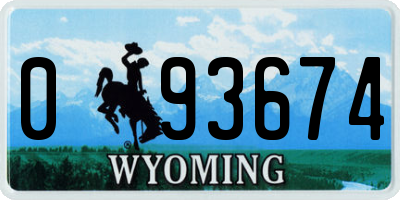 WY license plate 093674