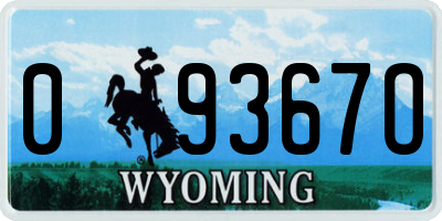 WY license plate 09367O