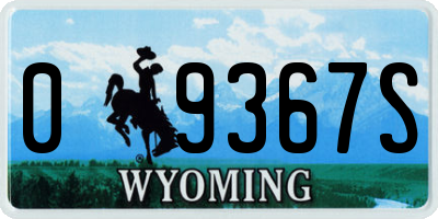 WY license plate 09367S