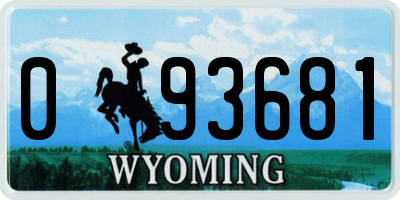 WY license plate 093681