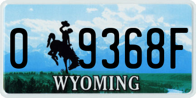 WY license plate 09368F