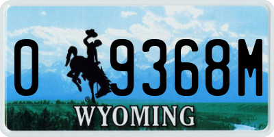 WY license plate 09368M