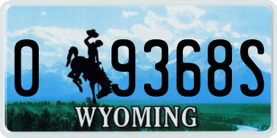 WY license plate 09368S