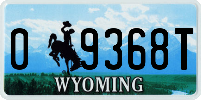 WY license plate 09368T