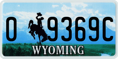 WY license plate 09369C