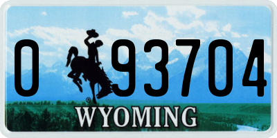 WY license plate 093704