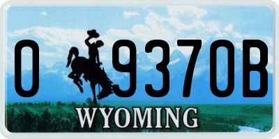 WY license plate 09370B