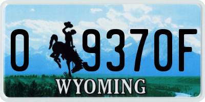 WY license plate 09370F