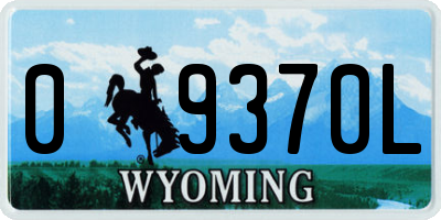 WY license plate 09370L