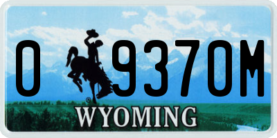 WY license plate 09370M