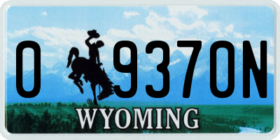 WY license plate 09370N