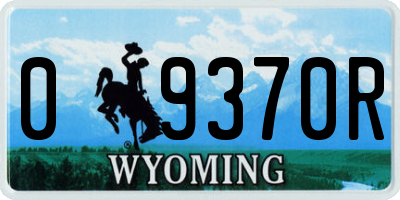 WY license plate 09370R