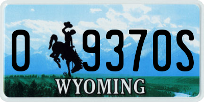 WY license plate 09370S