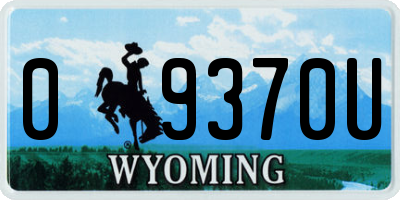 WY license plate 09370U