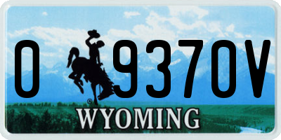 WY license plate 09370V