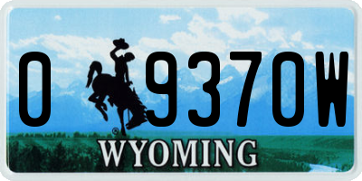 WY license plate 09370W