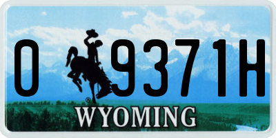 WY license plate 09371H