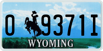WY license plate 09371I
