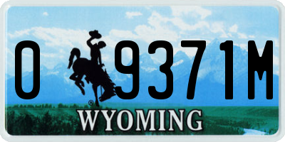 WY license plate 09371M