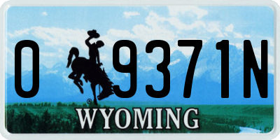 WY license plate 09371N