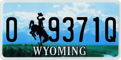 WY license plate 09371Q