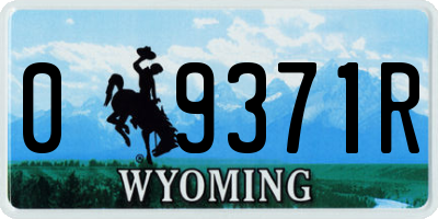 WY license plate 09371R