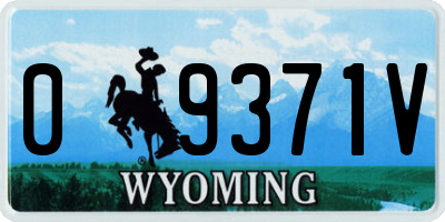 WY license plate 09371V