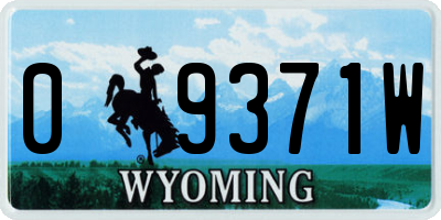 WY license plate 09371W