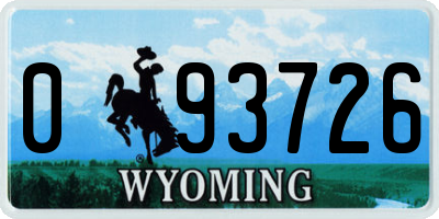 WY license plate 093726