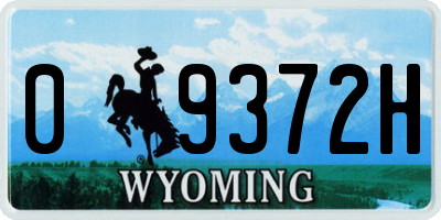 WY license plate 09372H