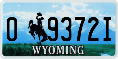 WY license plate 09372I